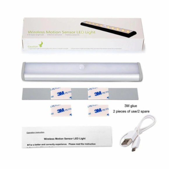 2-Pack LEPOTEC Wireless Rechargeable Motion Sensor Cabinet Lights - 10 LED - Picture 7 of 12